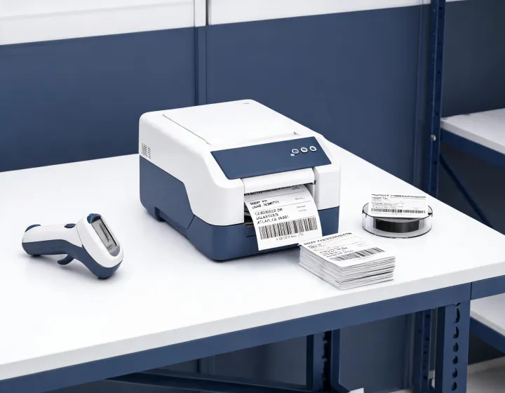 Zebra thermal label printer in logistics workspace